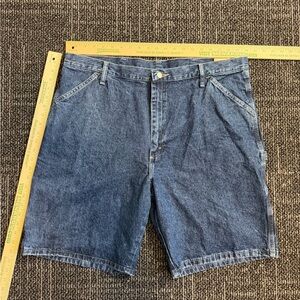 VTG Wrangler Sz 40 Carpenter Denim Shorts Baggy Blue 100% Cotton NWT